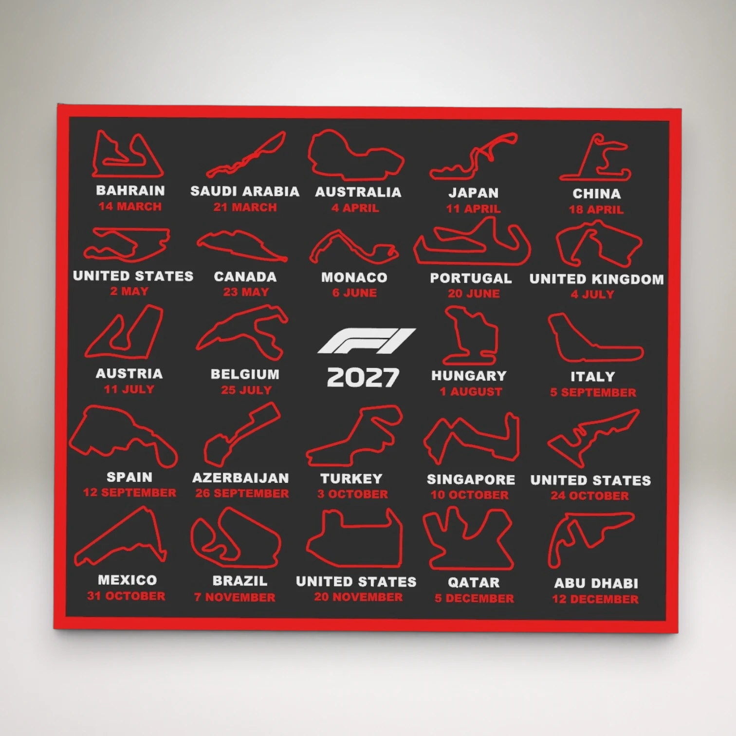Calendrier F1 2027
